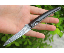 Damascus Blade Long-billed Crane Portable Outdoor Camping Folding Knife High Hardness Pocket Knife UD406537